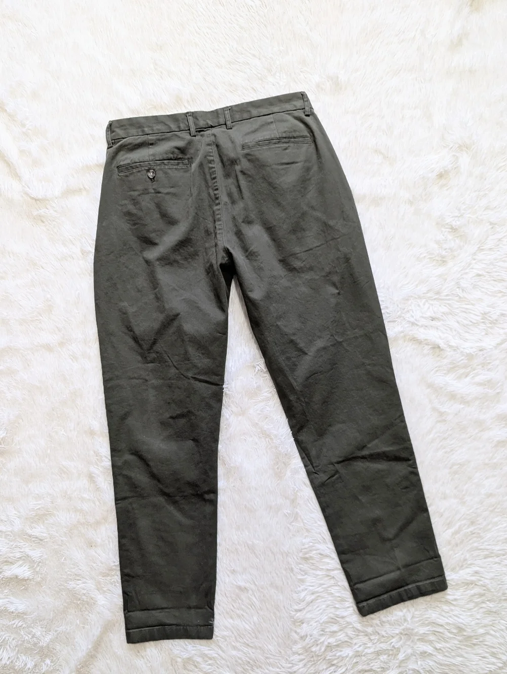 Old Navy Olive Green Loose Taper Built-In Flex Chino Ankle Pants Size 33x32 - Picture 8 of 15